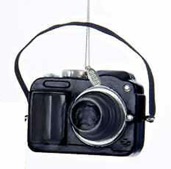 Camera Ornament - Camera Gifts - Fun Camera Christmas Tree Ornament 2025, Black & Silver with Replica Strap - Comes in a Gift Box