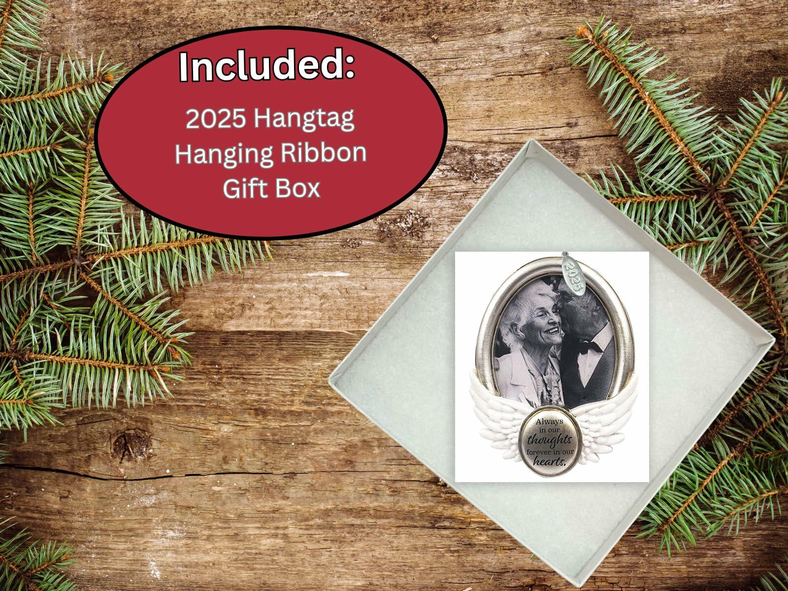 Memorial Picture Frame, Memorial Ornament 2025, Memory Picture Frame To Stand or Hang, Memorial Gift - Always In Our Thoughts - Comes in a gift box so it's ready for giving