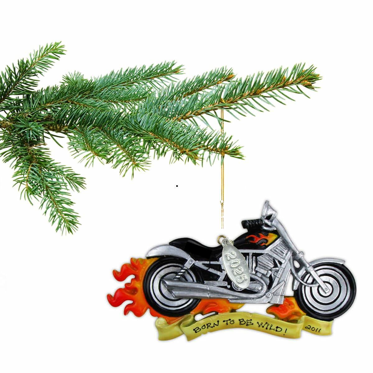 Motorcycle Ornament - Motorcycle Christmas Ornament, Biker Ornament, Easy to Personalize Christmas Ornaments 2025 - Comes in Gift Box So It's Ready for Giving