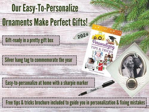 Memorial Picture Frame, Memorial Ornament 2025, Memory Picture Frame To Stand or Hang, Memorial Gift - Always In Our Thoughts - Comes in a gift box so it's ready for giving