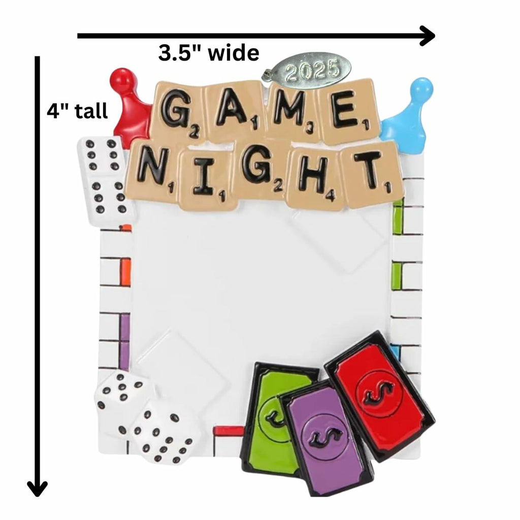 2026 Game Night Christmas Ornament, Board Game Ornament Gift Idea, Stocking Stuffer Easily Personalized at Home - Arrives in Gift Box