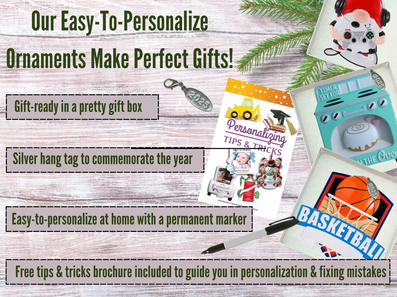 Game Night Christmas Ornament, Board Game Ornament Gift Idea, Stocking Stuffer Easily Personalized at Home - Arrives in Gift Box - 2025