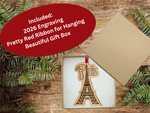 Paris Christmas Ornament 2026 in Laser Cut Wood, Great Travel Souvenir and Gift, In Gift Box