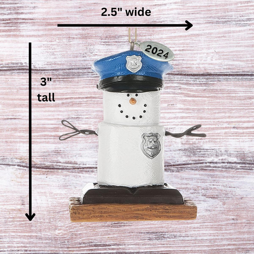 Smores Police Ornament, Police Officer Gifts, Police Christmas Ornaments - Cute Police Academy Graduation Gift - Comes in Gift Box So It's Ready for Giving