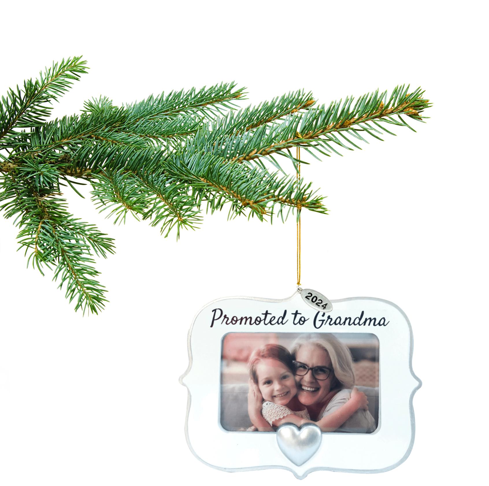 Twisted Anchor Trading Company 2025 Grandma's First Christmas Ornament Picture Frame - Grandmas First Christmas, Grandma Ornament - Easy to Personalize at Home - Comes in a Gift Box for Giving