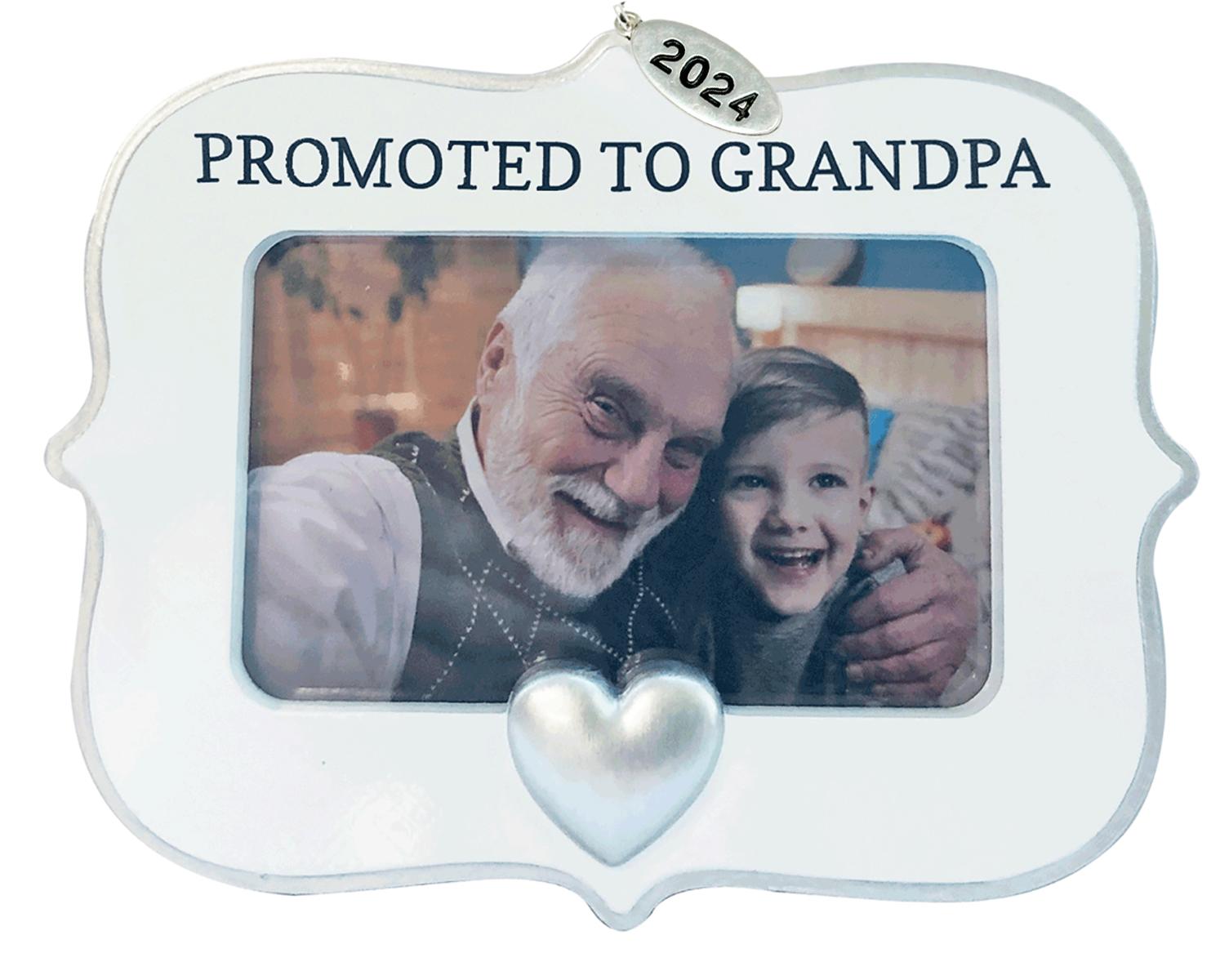 Grandpa's First Christmas Ornament 2024 Photo Frame New Grandfather, Gift Boxed