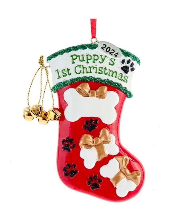 Puppy's First, Dogs First Christmas Ornament 2024 Picture Frame - Easy to Personalize at Home - Comes in a Gift Box