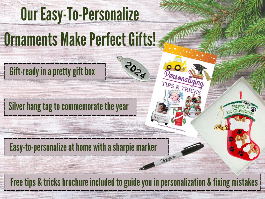 Puppy's First, Dogs First Christmas Ornament 2025 - Dog Christmas Ornaments - Easy to Personalize at Home - Comes in a Gift Box so Its Ready for Giving