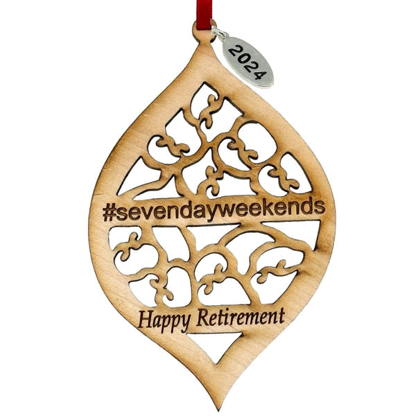 Funny Retirement Ornament - Retired Laser Cut Wood Ornament - Comes in an Gift Box (2024 - Teardrop Style)