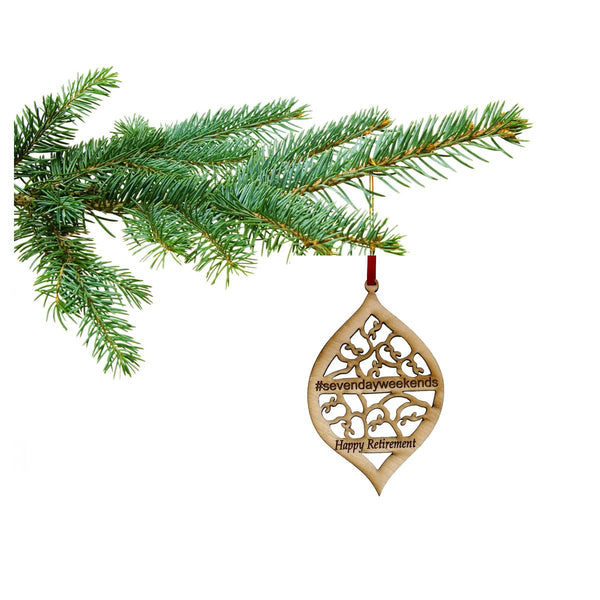 Funny Retirement Ornament - Retired Laser Cut Wood Ornament - Comes in an Gift Box (2024 - Teardrop Style)