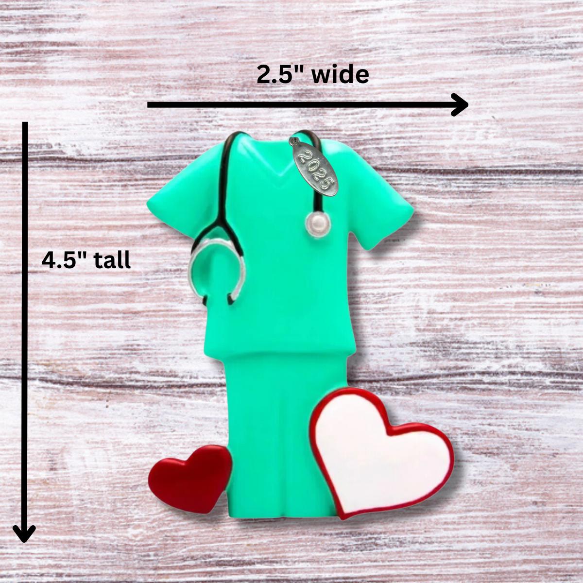 2025 Scrubs Nurse Ornament or Doctor Ornament - Can Be Personalized - Great for Medical Student Gifts, Doctor Gifts or Nurse Gifts - Comes in a Pretty Organza Gift Bag so its Ready for Giving