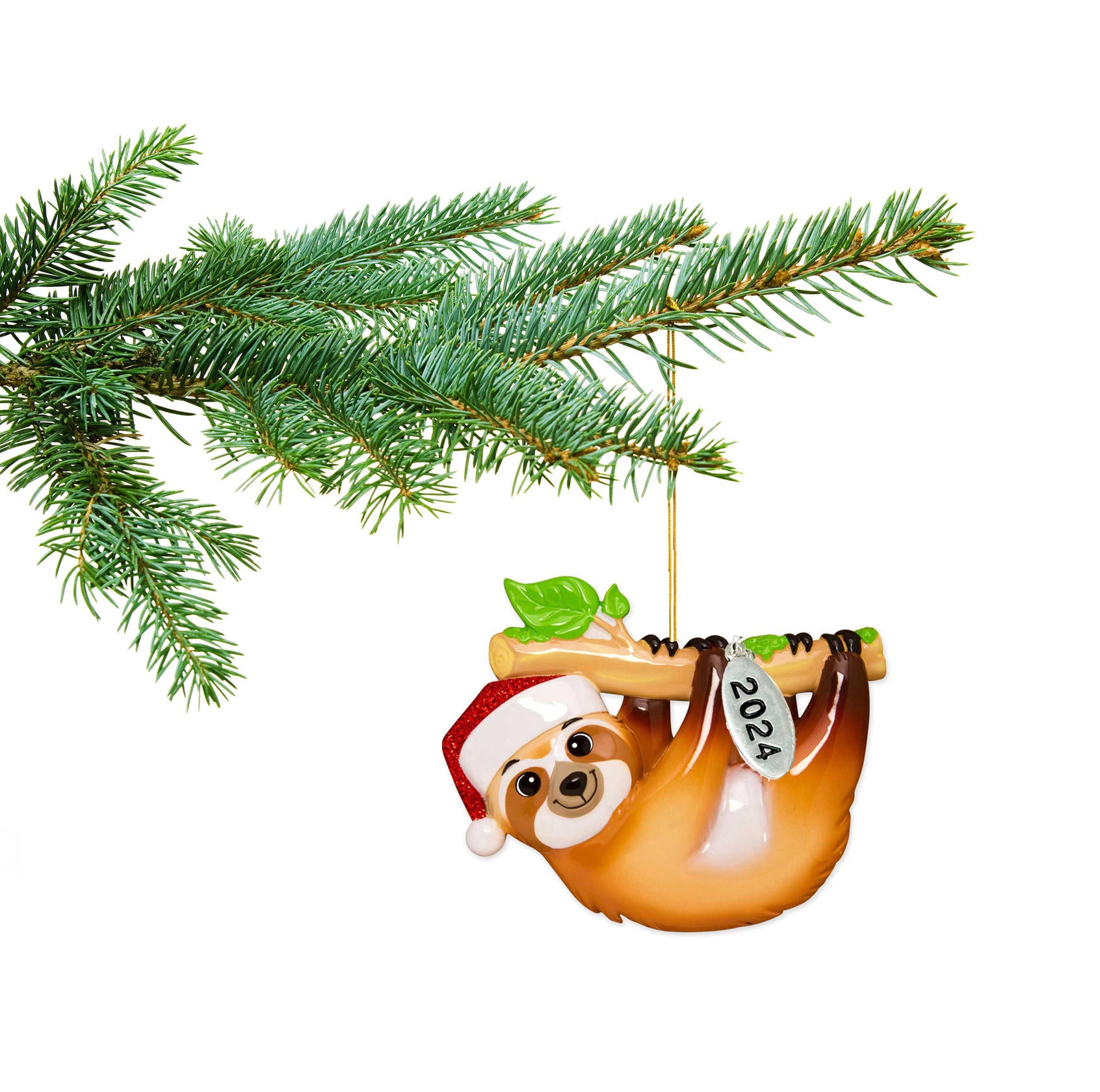 Sloth Ornament - Sloth Christmas Ornaments 2024 - Easy to Personalize - Comes in a Gift Box So It's Ready for Giving
