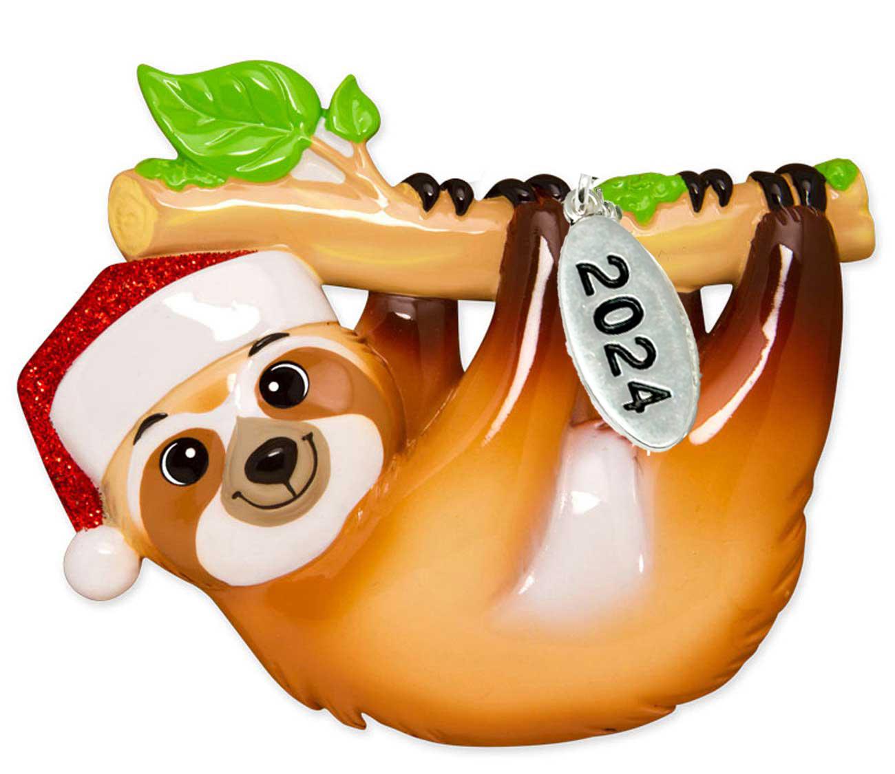 Sloth Ornament - Sloth Christmas Ornaments 2025 - Easy to Personalize - Comes in a Gift Box So It's Ready for Giving