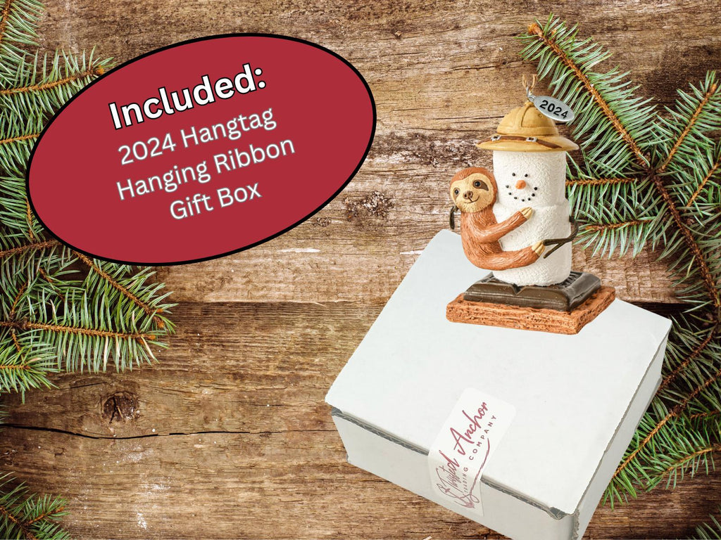 Sloth Ornament - Smores Sloth Christmas Ornaments - Comes in a Gift Box So It's Ready for Giving