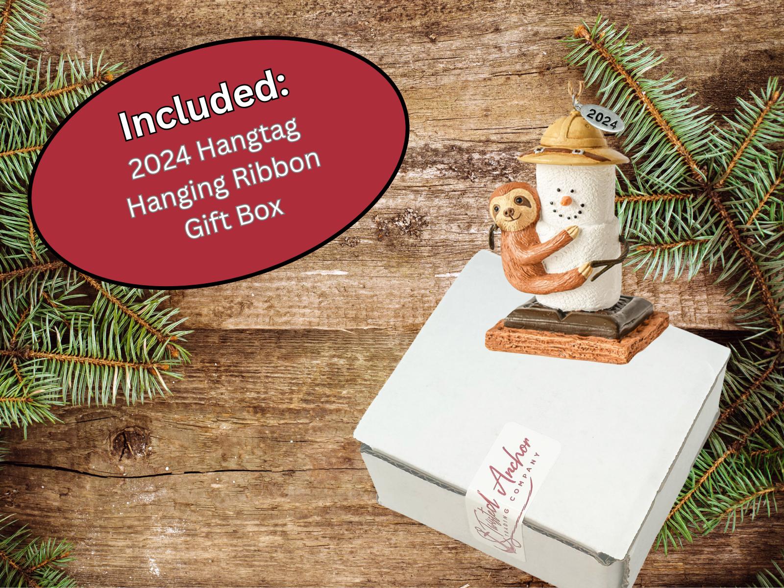 Sloth Ornament - Smores Sloth Christmas Ornaments - Comes in a Gift Box So It's Ready for Giving