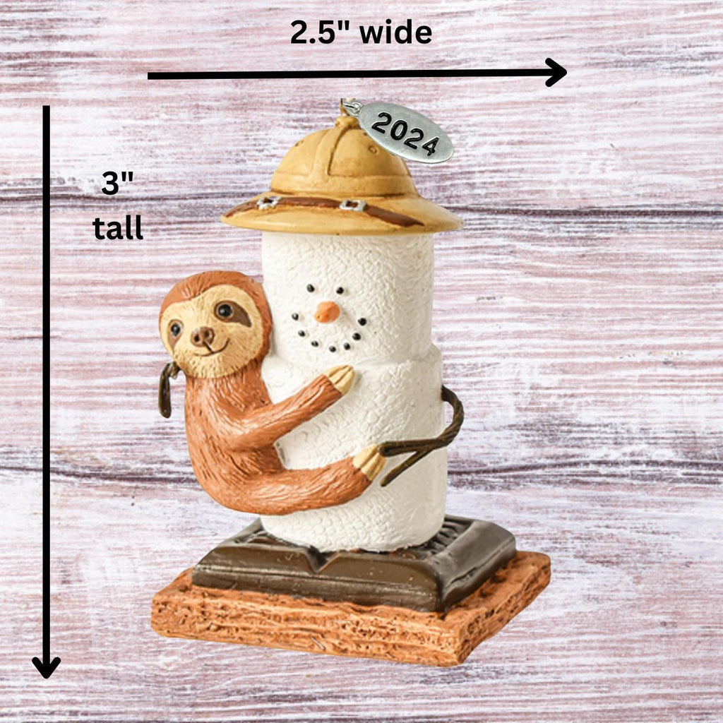 Sloth Ornament - Smores Sloth Christmas Ornaments - Comes in a Gift Box So It's Ready for Giving