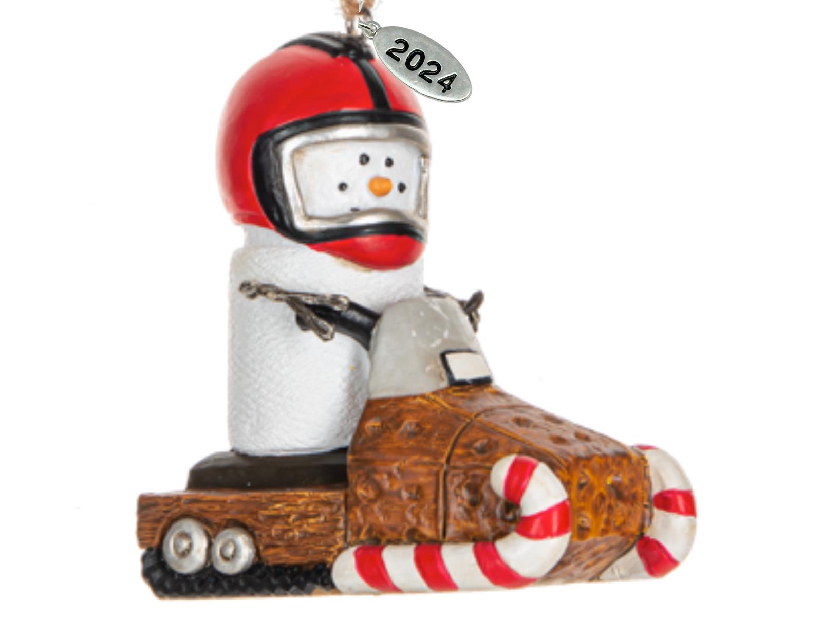 Smores Snowmobile Ornament, Snowmobile Gifts, Snowmobiling Christmas Ornament - Cute Little Smore Riding A Snowmobile - Comes in a Gift Box