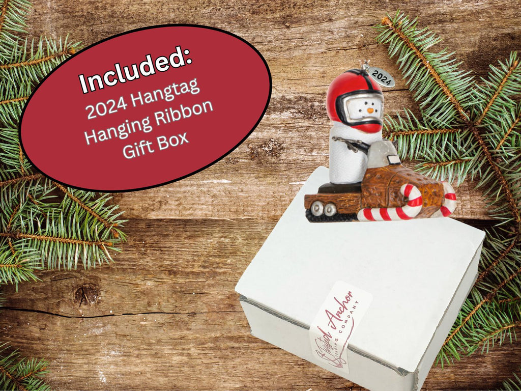 Smores Snowmobile Ornament, Snowmobile Gifts, Snowmobiling Christmas Ornament - Cute Little Smore Riding A Snowmobile - Comes in a Gift Box