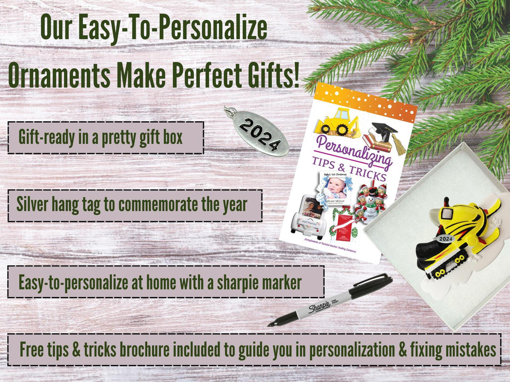 Snowmobile Ornament 2025, Snowmobile Gifts, Snowmobiling Christmas Ornament - Easy to Personalize at Home, Comes in A Gift Box So It's Ready for Giving