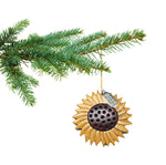 Sunflower Ornament 2025 Two-Tone Wood Intarsia Design - Sunflower Gifts for Women - Comes in A Gift Box