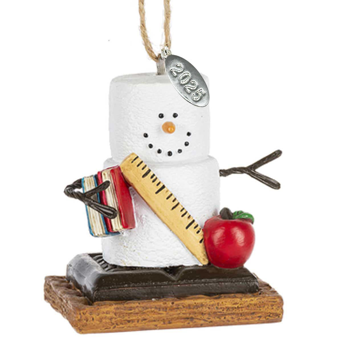 Teacher Ornament, Smores Ornament, Teacher Christmas Ornament or Teacher Gift - Stack of Books Smores - Comes in a Gift Box for Giving