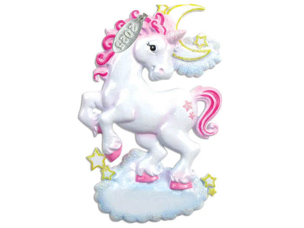 Stunning Windswept Unicorn Ornament with 2025 hangtag, in gift box