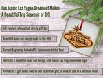 Las Vegas Christmas Ornament 2026 in Laser Cut Wood - Las Vegas Souvenirs and Gifts, Vegas Ornament - Comes in a Gift Box