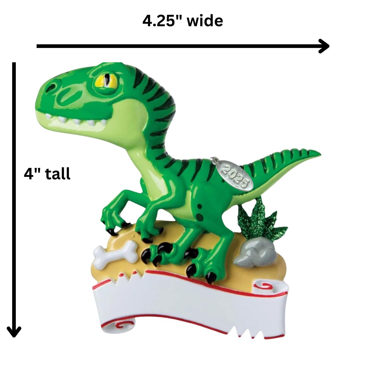 Dinosaur Ornament - Velociraptor Christmas Ornament 2025 - Easy to Personalize at Home - Comes in Gift Box So Its Ready for Giving!