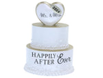 2025 3D Wedding Cake Ornament w/Gold Trim in Gift Box - can be Personalized at Home