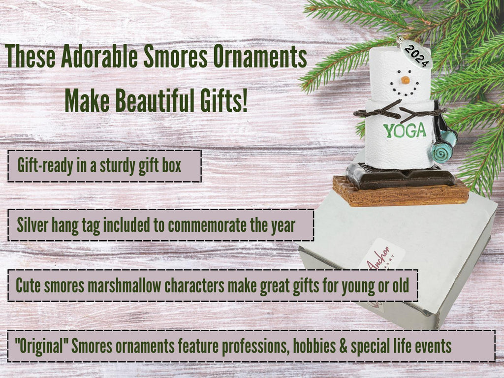 Smores Ornaments - Yoga Gifts for Women - Yoga Gifts - Yoga Ornaments - Comes in a Gift Box so It's Ready for Giving