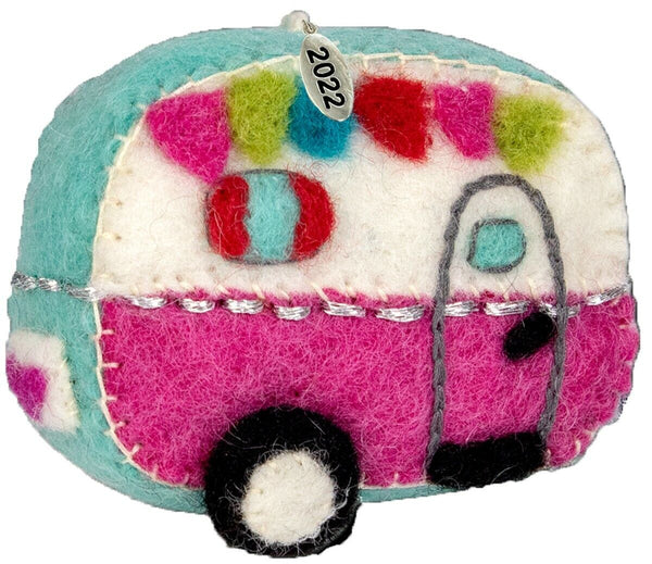 Retro Camper Ornament Fair Trade Handmade Felt Christmas Tree Camping Gift 2023