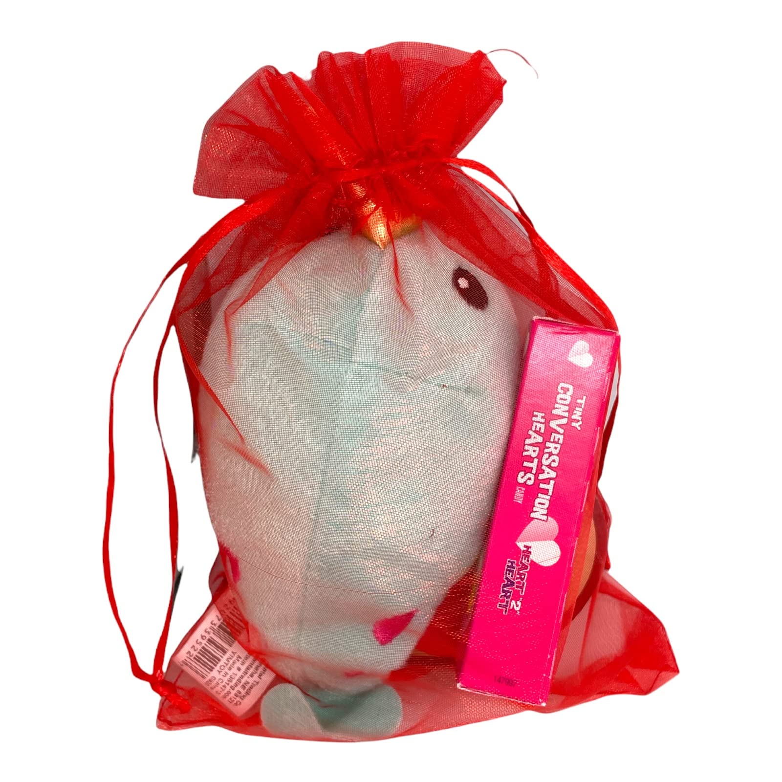 Gift Valentine - 3 Pc Valentines Candy Gift Set - Valentine Narwhal Plush Friend with 1.75 oz Russell Stover Chocolate Heart Candy and Conversation Hearts