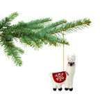 Llama Christmas Ornaments 2024, Fair Trade, Hand Felted, Comes in a Gift Bag